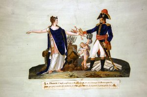 Franciaország Prudence-re és Bonaparte bátorságára bízza erőit. 1800 körül (gouache)